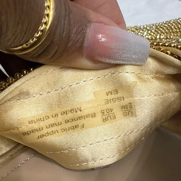 Sam Edelman knotted Gold Crystal Slide Sandals 9.5 issie - Picture 6 of 10